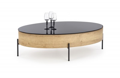 Klubska mizica ZENGA, 120x60, zlati hrast/črna