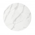 Okrogla miza CASEMIRO, beli marmor/zlata