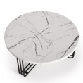 Klubska mizica ANTICA,  beli marmor/ črna