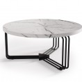 Klubska mizica ANTICA,  beli marmor/ črna