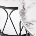 Set 2 klubskih mizic FORMOSA, beli marmor/črna