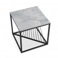 Klubska mizica INFINITY II SQUARE, sivi marmor/črna