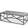 Klubska mizica UNIVERSE 2, sivi marmor/črna