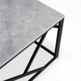 Klubska mizica UNIVERSE 2, sivi marmor/črna