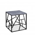 Klubska mizica UNIVERSE 2 KWADRAT, sivi marmor/črna