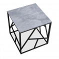 Klubska mizica UNIVERSE 2 KWADRAT, sivi marmor/črna