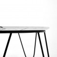 Klubska mizica NUBIRA, črna/beli marmor