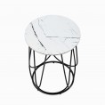 Klubska mizica NUBIRA S, črna/beli marmor