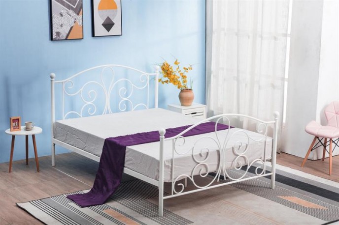 Kovinska postelja PANAMA 90 cm,  bela