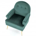 Fotelj SANTI, temno zelena/zlata