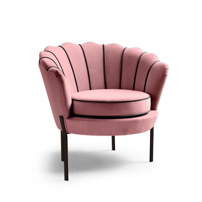 Fotelj ANGELO, roza / črna