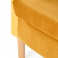 Fotelj CLUBBY II, gorčično rumena/lesene noge