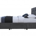 Zakonska postelja HARRIET 160  cm, s predali, sivi žamet