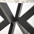 Okrogla raztegljiva jedilna miza PERONI, beli marmor/črna