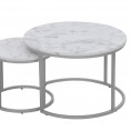 Set dveh klubskih mizic PAOLA, marmor/srebrna