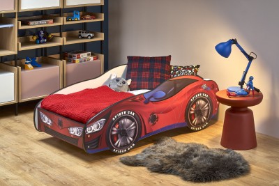 Otroška postelja SPIDERCAR z vzmetnico, 150x74 cm
