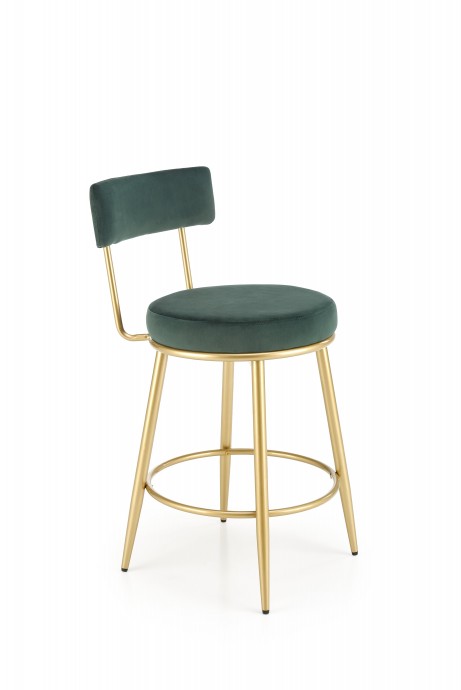 Barski stol H115, temno zelena/zlata