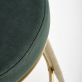 Barski stol H115, temno zelena/zlata