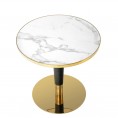Okrogla miza MORATA, 79 cm, beli marmor/črna/zlata