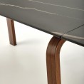 Raztegljiva jedilna miza LOZANO, 140-200/82 cm, črni marmor/oreh