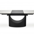 Raztegljiva jedilna miza OSMAN, 160-220/90 cm, beli marmor/črna
