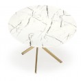 Okrogla miza RAYMOND 2, 100 cm, beli marmor/zlata