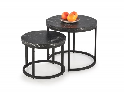 Set klubskih mizic OREO, črni marmor