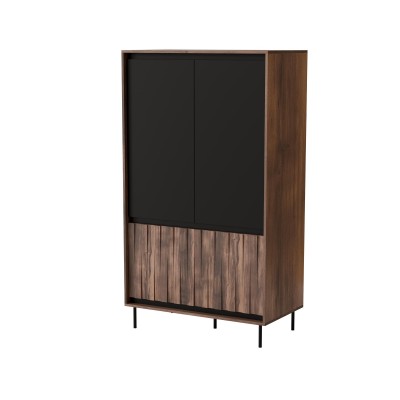 Garderobna omara SWING S-1, oreh/črna