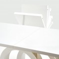 Raztegljiva jedilna miza GALARDO, 160-200/90 cm, bela/zlata