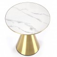 Klubska mizica TRIBECA, beli marmor/zlata
