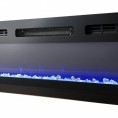 TV omarica EVA z električnim kaminom, črna sijaj