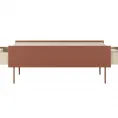 Klubska mizica DESIN, 120 x 45 cm, rdeča/hrast nagano
