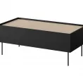 Klubska mizica DESIN, 120 x 45 cm, črna/hrast nagano