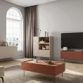 TV omarica DESIN, 150 cm, rdeča/hrast nagano