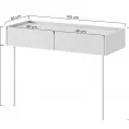Konzolna/toaletna mizica DESIN, 100 cm, rdeča/hrast nagano