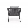 Vrtna garnitura ROCCA (zofa + 2 stola + klubska mizica), temno siva/svetlo siva