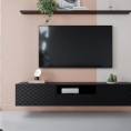 Viseča TV omarica SCALIA, 190 cm, mat črna
