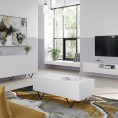 Viseča TV omarica SCALIA, 190 cm, mat bela