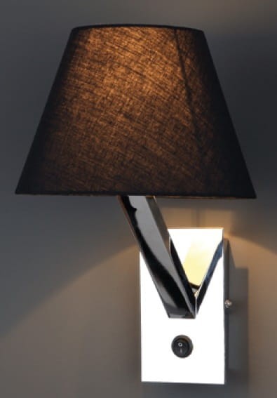 Stenska svetilka ORLANDO, črna/krom
