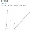 Stenska LED svetilka SPIDER W0267, črna