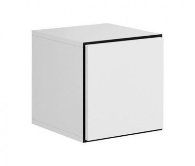 Stenska omara ROCO kvadrat, bela/črni rob