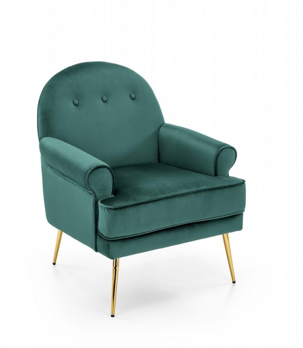Fotelj SANTI, temno zelena/zlata
