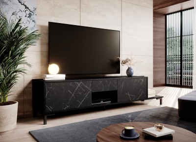 TV omarica MARMO, 195 cm, črna
