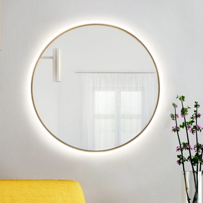 Ogledalo z LED osvetlitvijo BRIGHT, zlati okvir, več velikosti