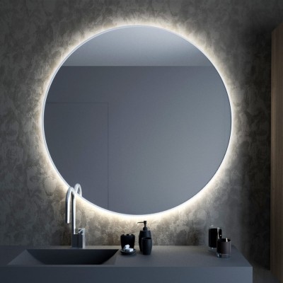 Ogledalo z LED osvetlitvijo BRIGHT, fi 50, bela