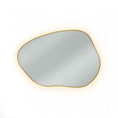 Ogledalo z LED osvetlitvijo TINY BORDER BRIGHT STAIN I, 100 x 72, zlata
