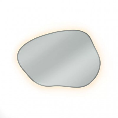 Ogledalo z LED osvetlitvijo TINY BORDER BRIGHT STAIN I, 100 x 72, srebrna