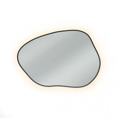 Ogledalo z LED osvetlitvijo TINY BORDER BRIGHT STAIN I, 50 x 36, črna