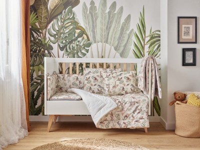 Otroška postelja SWING, 120x60 cm, bela/naravna
