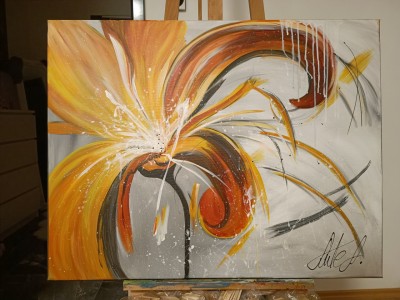 Umetniška slika MAGIC FLOWER, 100×80 cm
